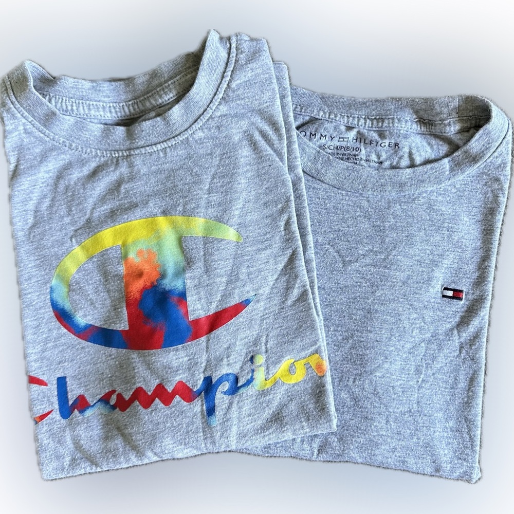 Boys tee Champion and Tommy Hilfiger size small